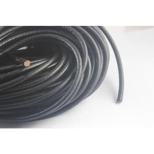 3 Meters 5mm Black Round Real Leather Cord Necklace Bracelet Making Cord Fine Jewelry Fittings