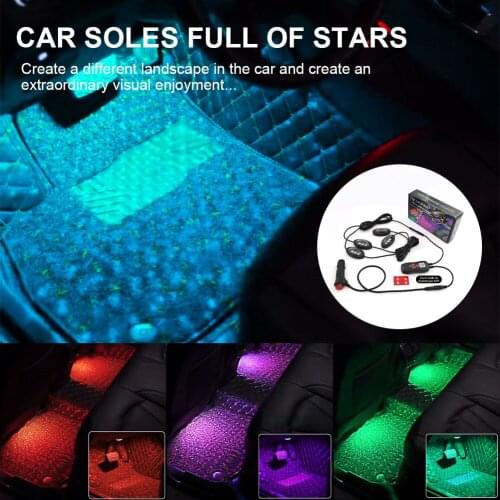 Car RGB LED Strip Light LED Strip Lights Colors Car Styling Decorative Atmosphere Lamps Music Car Interior Light With Remote 12V