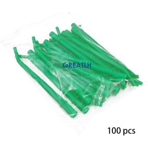 100pcs 1/4" Green Disposable Dental Surgical Aspirator Suction Tips Suction Tube
