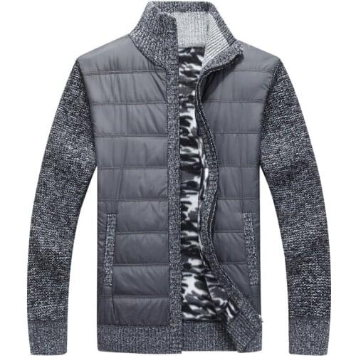 Winter Mens Fleece Sweater Coat Thick Patchwork Wool Cardigan Muscle Fit Knitted Jackets Fashionable Male Clothing for Autumn