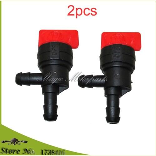 2x 90 Degree 1/4" Gas Fuel Shut Off Cut Off Valve Petcock For Tecumseh 35857 Briggs Stratton 494769 697944 698181 698180 692586