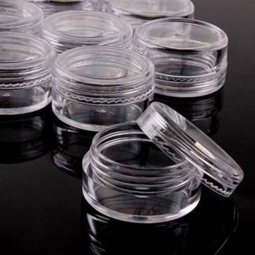 50 Pieces Cream Jars Portable Cosmetic Sample Containers 5 Gram Plastic Cream Pot Jars Home Storage Organization Storage Bottles