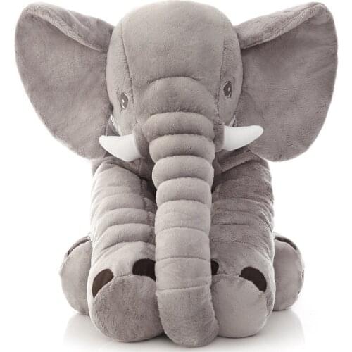 60cm Large Elephant Plush Pillow Doll Toy Kids Sleeping Back Cushion Cute Grey Elephant Stuffed Animal Baby Doll Girl Gift Soft