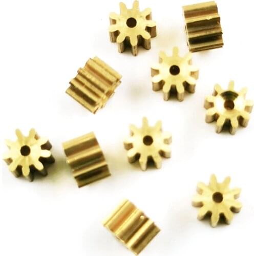 91A 0.4M Gear 9 Teeth 4.3mm Diameter Copper Pinion Tight for 1mm Shaft 10pcs/lot