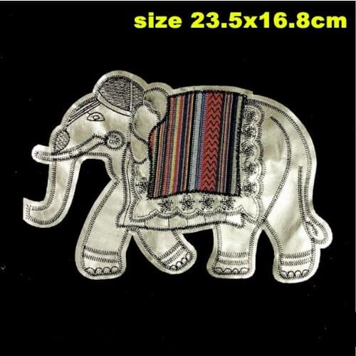 1 pcs Big Size Popular PU leather Embroidered Patch Badge Sew on Motif Dress Tshirt Coat Bag Applique diy