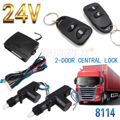 24V Central Door Lock locking system Remote control Vehicle Keyless Entry for truck 2 door van lorry freight wagon CHADWICK 8114