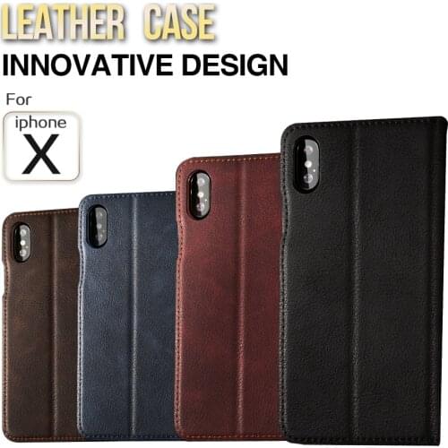 Hand Made for iphone 7 8 Plus case iphone 6 6s Plus Leather Cover Flip Case Luxury iphone X Kickstand Wallet Phone Card Case