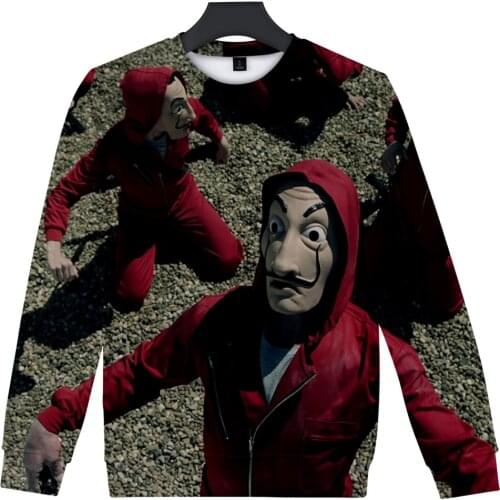 Money Heist 3D New arrival Clothes Print sweatshirts Women/men Clothes 2020 Tops Hot Sale Casual Warm Sweatshirts Plus Size 4XL