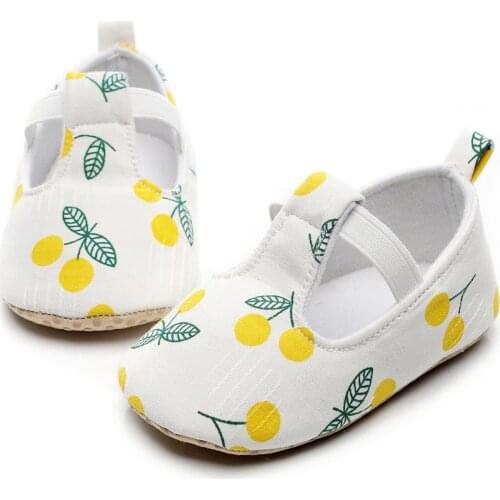 Baby Canvas Baby Boy Girl Baby Moccasins Moccs Shoes Print Fruit Soft Soled Non-slip Footwear Crib Shoes 0-2 Years