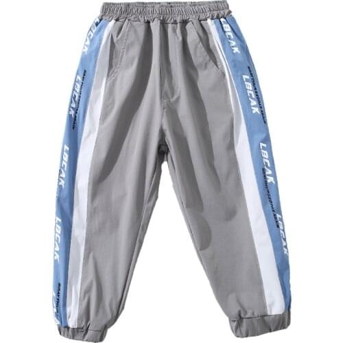 Kids Boys Pants new summer sweatpants spell color thin models big virgin Hugh wide leg pants
