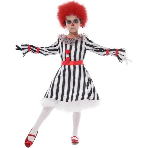 Snailify children funny circus clown cosplay girls jester dress halloween costume for kids festival party stage fancy dress