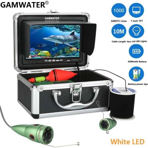 GAMWATER Visible Fish Finder Camera 7'' HD 1000TVL Waterproof Underwater Fishing Camera 6 PCS White LED For Sea Fishing