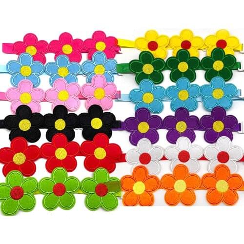 50/100pcs Small Dog Puppy Bowties Flower Design Pet Dog Cat NeckTies Adjustable Dog Collar Holiday Grooming Product Pet Supplies