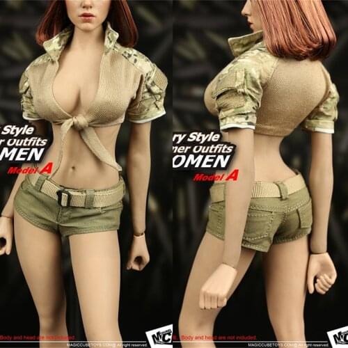 MC TOYS 1:6 M-048 Female puppet clothing summer womens military uniform bra shorts womens military summer