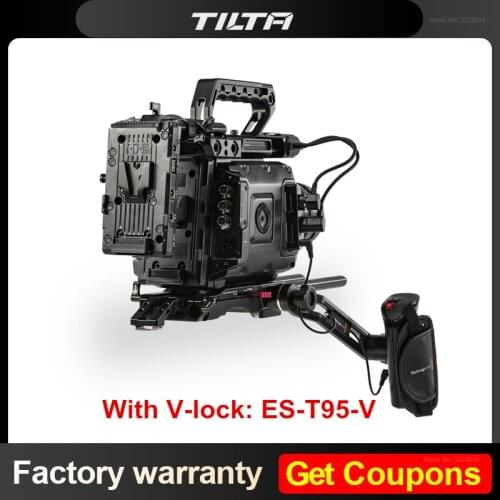 Tilta ES-T95 Camera Cage For BlackMagic URSA Mini Pro Quick Release Baseplate Extension Arm V-Mount/Gold Mount Battery Plate