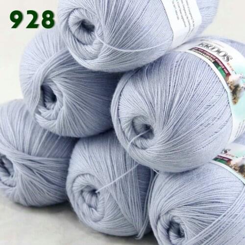 Lot of 6 Skeins Fine Lace Soft Wool Acrylic Cashmere Yarn Knittin Bramble Berry Light Silver 238-928-6