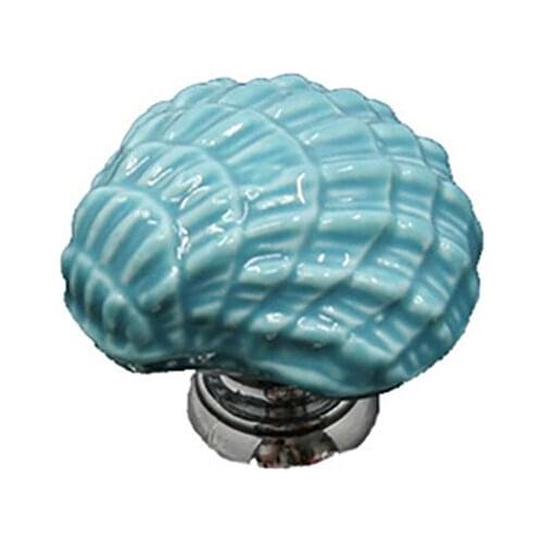 Cute Shell Shaped Ceramic Handles Furniture Drawer Knobs Cabinet Pulls Wardrobe Door Handle Dresser Knob Cupboard Pull Handle