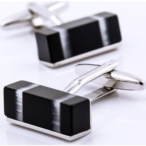 KFLK jewelry for mens brand of high quality shirts cufflinks black cube cufflinks fashion wedding gift button guests