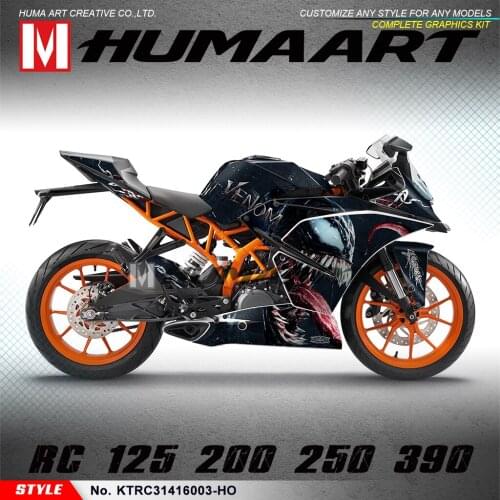 HUMAART Motorcycle Decor Graphics Custom Sticker Design for RC 125 200 RC125 RC200 2014 2015 2016, Free Add Name