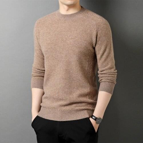 2021 Spring Autumn New Thick Warm Sweater Men Top Quality Fashion Male Casual Pullovers Long Sleeve O-neck Mens Sweaters E99