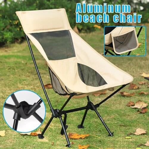 Newly Outdoor Portable Folding Chair Aluminum Alloy Ultralight Camping Chair Beach Chair with Storage Bag and Side Pocket