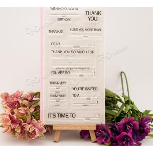 Thank You Guest Language Transparent Silicone Clear Stamp for Scrapbooking Album DIY Craft Decoration Rubber Stamp Stationery