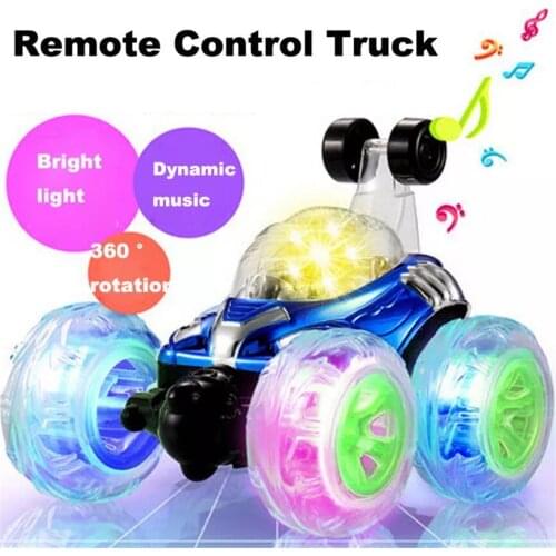 RC Car Toys For Children With Dynamic Music lights Stunt 360 Degrees All-Round Spin Stunt Remote Control Car kids Toys gift