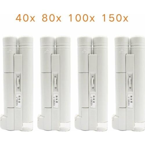 Handheld Mini Pocket Portable Microscope Led Lamp Light Foldable Jewelry Magnifier Magnifying Loupe, with Scale Magnifier