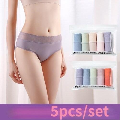 Sexy Underwear Women Panties Mid-Rise Panties Lace Panties Womens Fashion Lingeries Floral Seamless Panty Briefs