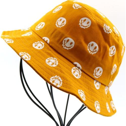 Infant Childrens Fisherman Hat Four Seasons Printing Skeleton Skull Smiling Face Boys Girls Cap Sunshade Basin Hats