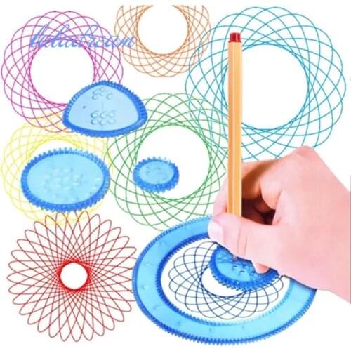 Spiral Art Design Spirograph Drawing toys playset with more Accessories Interlocking Gears,Wheels Interchangeable frame pieces