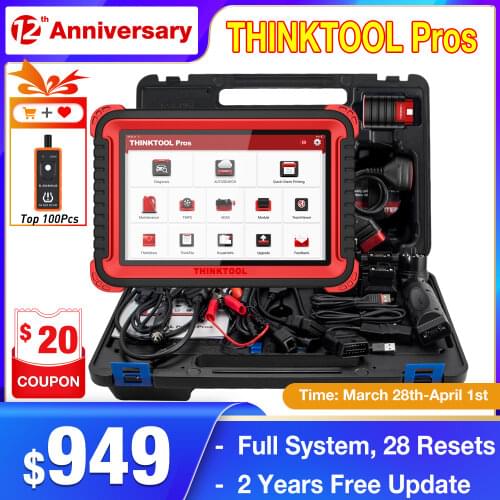Thinkcar Thinktool Pros 10 Inch Diagnostic Tool ADAS Function OBD2/EOBD 2 Years free Update 28 Special Reset Car Auto Scanner