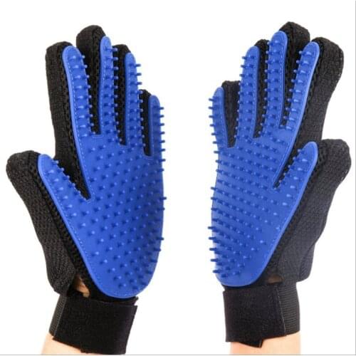 Pet supplies pet gloves silicone five-finger brush dog and cat cleaning gloves cat dog grooming glove