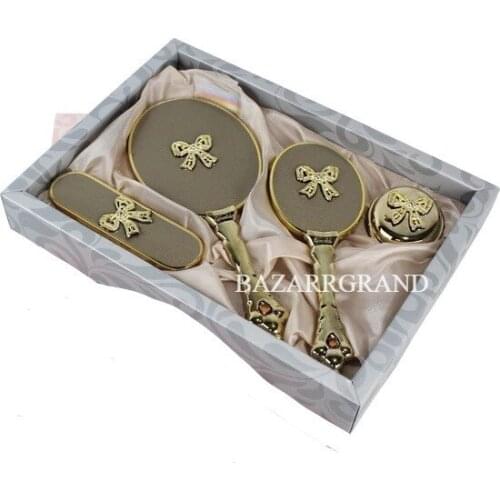 YOUR COMB SET WITH QUALITY COLOR TO ADD CHICITY TO YOUR STYLE Mirror Comb Set Heart PATTERNED STONE FREE SHİPPİNG