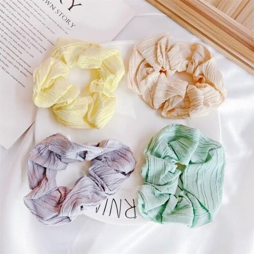 Yellow Black Green Pink Gray Light Cloth Headwear For Girls Elastic Hair Bands Hair Ring Ponytail Holder