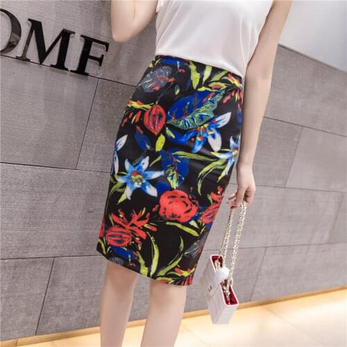 Women Skirts Summer Print Pencil Skirt 2021 New Elegant Bodycon Casual Midi Skirts Faldas Mujer Moda Jupe Femme Clothes