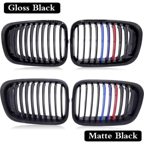 1 Pair Car Gloss M-color Front Grill Kidney Grille Racing Grill Fit For BMW E46 3 Series 4 Door Sedan 1998 1999 2000 2001