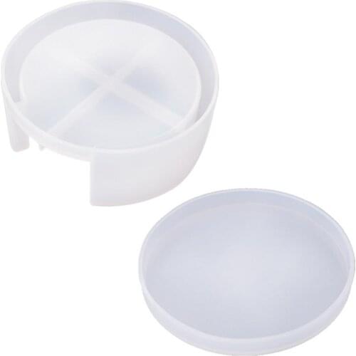 1Pcs Round Coaster Silicone Mold Durable Epoxy Resin Casting Mould Clear Mat Storage Holder Mold Making Tools Handmade DIY Craft