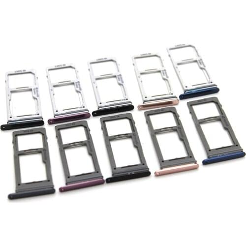 10pcs/lot Sim Tray Holder For Samsung Galaxy S9/S9+ plus G9600 G9650 Dual single SIM Card Tray Slot Holder Replacement Part