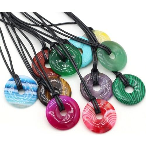 10Pcs Natural lapis lazuli Agate Pendant Necklace Simple Stylish Pendant Necklace for Ms Men Jewelry Necklace Best Gift 30x30mm