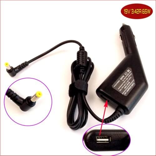 Laptop DC Power Car Adapter Charger 19V 3.42A + USB Port for Acer Aspire 9100 4710Z 4710G 6930Z 6920Z 6530Z 5570Z S40