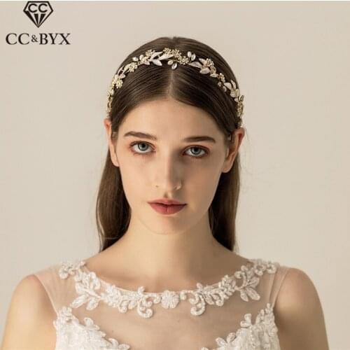 CC Hairbands Headbands Crown Leaf Shape Fashion Jewelry Wedding Hair Accessories For Women Bride Bridesmaids Crystal Diy O540