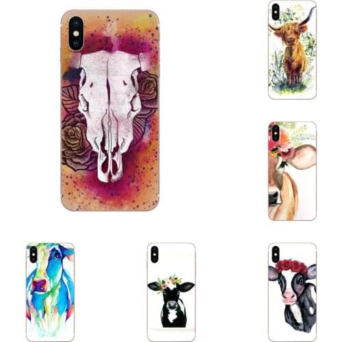 Animal Cattle Cow Watercolor Painting Back Cases Protective For Samsung Galaxy S9 S10 S20 Plus Ultra S6 S7 S8 Edge Plus