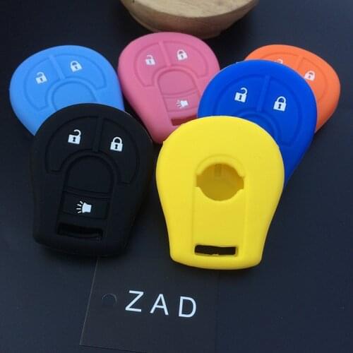ZAD 3button Silicone car Key Case Cover set For Nissan March Tiida Altima Armada Cube Juke Maxima Pathfinder Rogue Sentra Versa