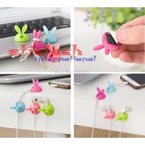 By dhl or ems 200 sets Rabbit Ear Cable Cord Wire Line Organizer Clips Fixer Fastener Holder Wholesale hot new