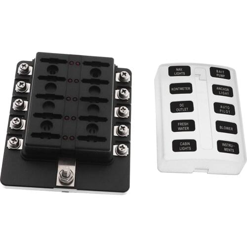 For Cars Trucks Buses Boats Yachts 6 8 10 Ways 12V 32V With Damp-Proof LED Indicator Cover Fuse Box