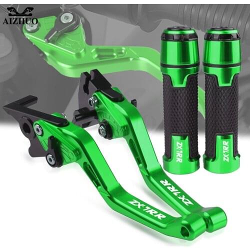 FOR KAWASAKI ZX7R ZX7RR ZX-7R 1989-2003 2002 Motorcycle Adjustable Brake Clutch Lever 7/8'' 22MM Hand Grip Handlebar ZX 7RR Logo