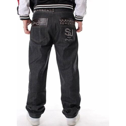 Mens Streetwear Jeans Loose Plus Size Palazzo Pants Harem Straight Pants Trouser Male Denim Baggy Hip Hop Wide Leg Jeans 30-46