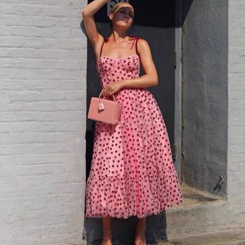 Foridol heart print pink tule party dress women autumn winter sleeveless christmas long maxi dress sequin glitter dress vestidos