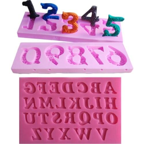 Numbers Alphabet Letters Silicone Mold Fondant Cake Decorating Tools Chocolate Candy Soap Fondant Cake Molds Moule Silicone Form